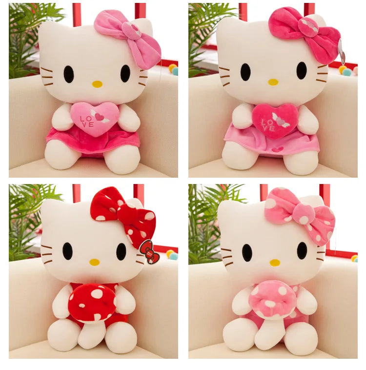 30cm Sanrio New KT Cat Doll Embracing Angel Kitty Cat Child Sleeping Pillow Cloth Doll Soft Plush Toy Room Decoration Gifts