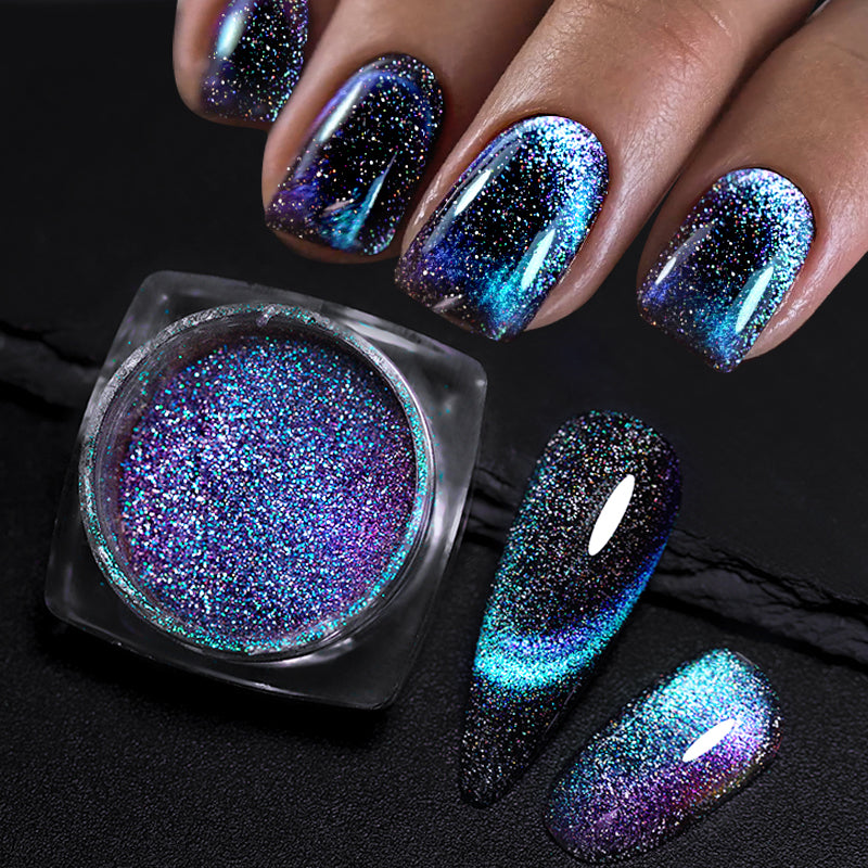 Reflective Magnetic Nail Powder Chameleon Glitter Dust Metallic Nail Art Chrome Shiny Pigment Supplies Nail Manicure Decorations