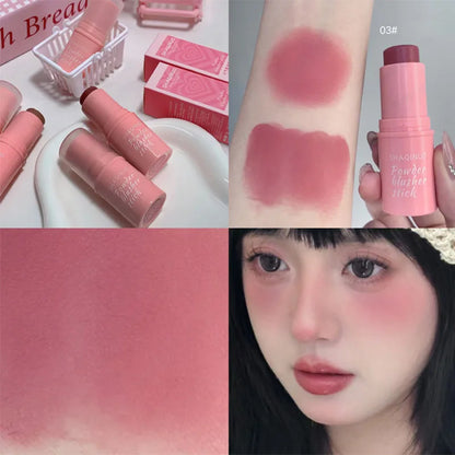 Smoky Rose Blusher Stick Cream Smooth Cheek Tint Monochrome Nude Blush Natural Matte Pink Apricot Face Rouge Contour Makeup