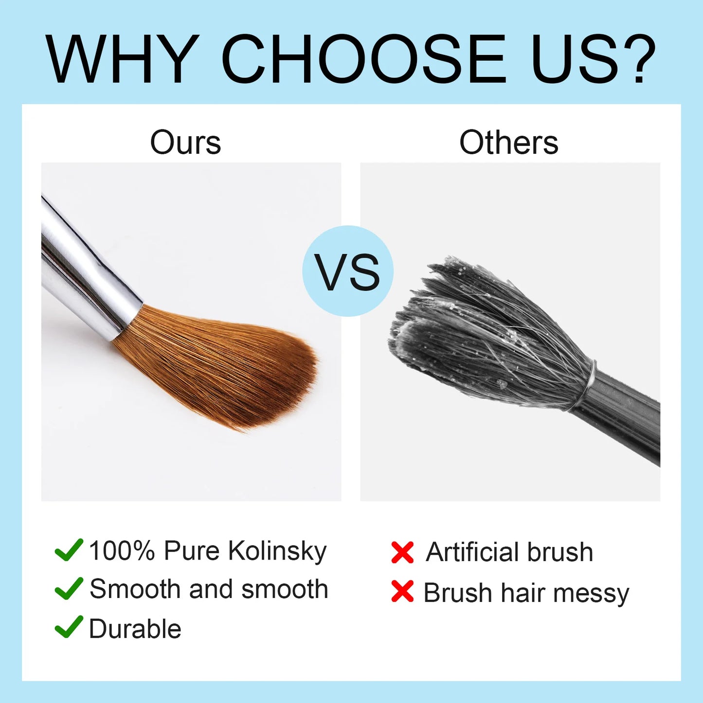 100% Kolinsky Nail Brush for Manicure Gel Brush for Nail Art Brush Acrylic Liquid Powder Carving Gel Brush Liner Drawing Pen