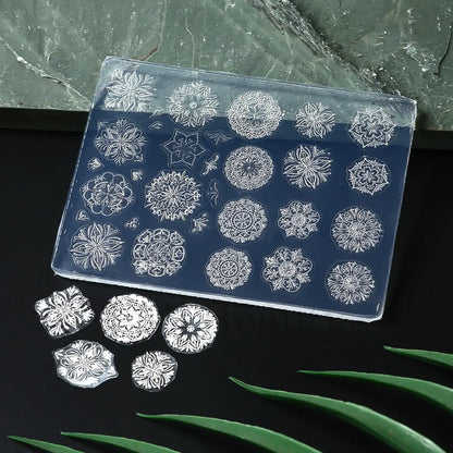 1PC 3D Silicone Snowflake Nail Carving Mold Flower Lace Mould Stamping Plate Nails Stencils DIY Manicure Accessory Tools LAG-212