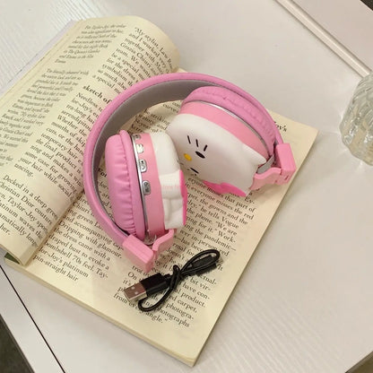 Hello Kitty Cute Bluetooth Headphone Wireless Headsets Anime Cartoon Stereo Headset Earphone With Mic Fashion Hottie Y2k Gifts