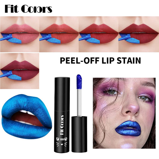 Blue Peel Off Liquid Lipstick Waterproof Tear Off Lip Gloss Long Lasting Moisturizing Sexy Red Lip Tint Lipgloss Makeup Cosmetic