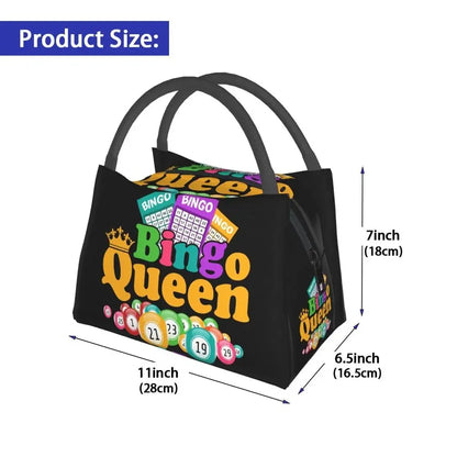 I Love Bingo Game Insulated Lunch Bags for School Office Waterproof Cooler Thermal Lunch Box Women lunchbag