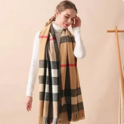 190*70cm Winter Scarf Women Classic Lattice Pashmina Scarf Soft Female Cashmere Scarves Shawls Wraps Handkerchief towel 2024