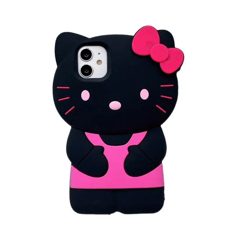 Sanrio Hello Kitty 3D Stereoscopic Phone Case For IPhone 15 14 13 12 11 Pro Max Mini XR XS 7 8 Plus Silicone Soft Back Cover Y2K