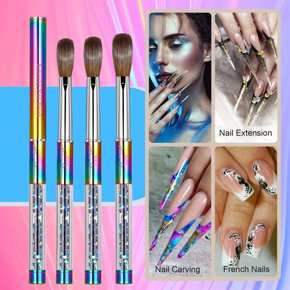 100% Kolinsky Sable Nail Acrylic Brush UV Gel Carving Pen Brush Liquid Powder Nail Drawing Nail Brush Acrylic Powder