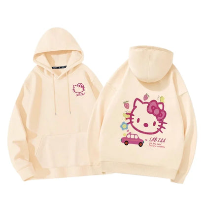 Hoodie Women's Hoodie Spring and Autumn 2024 New American Loose Hello KItty Hoodie Top Hoodie Coat