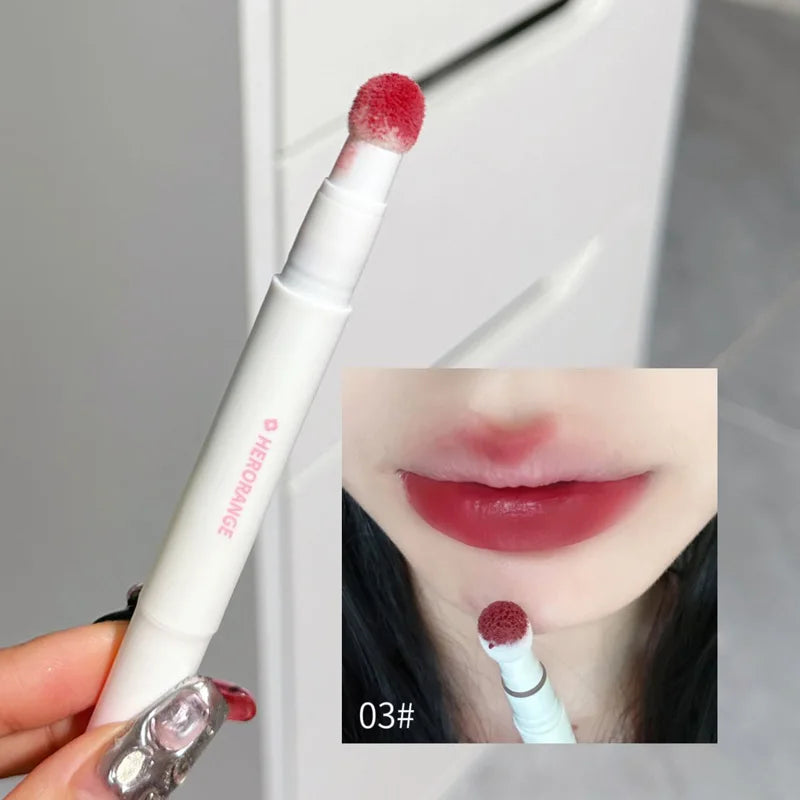 Fluffy Velvet Soft Lip Glaze Liquid Lipstick Cream Nude Matte Rose Red Pigment Waterproof Long Lasting Dye Cheek Lip Tint Paste