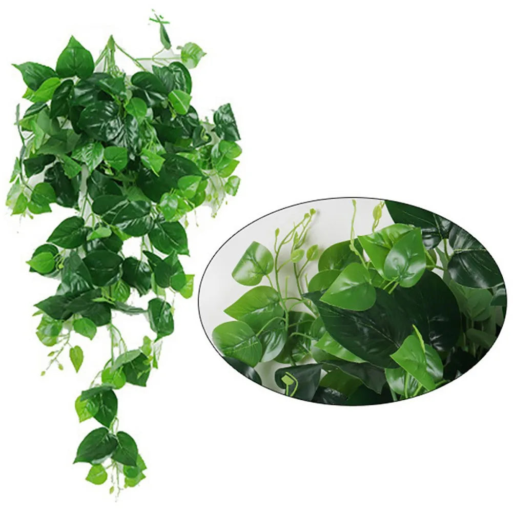 Artificial Plant Green Ivy Leaf Garland Silk Wall Hanging Vine Home Garden Decoration Wedding Party DIY Fake Wreath Leaves