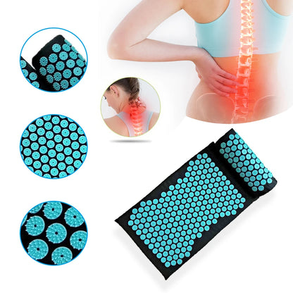 Relieved Muscle Yoga Mat Pain Massager Acupuncture Massage Cushion Pillow Body Head Tension Spike Pad for Yoga Equipment