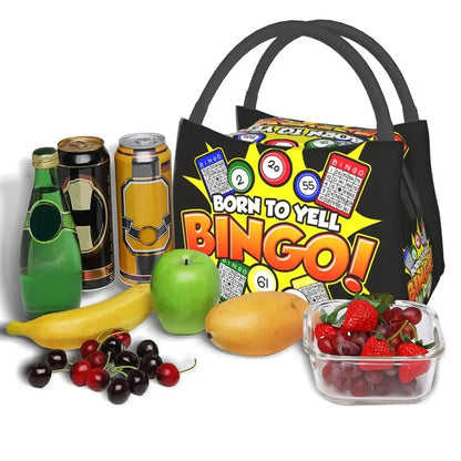 I Love Bingo Game Insulated Lunch Bags for School Office Waterproof Cooler Thermal Lunch Box Women lunchbag