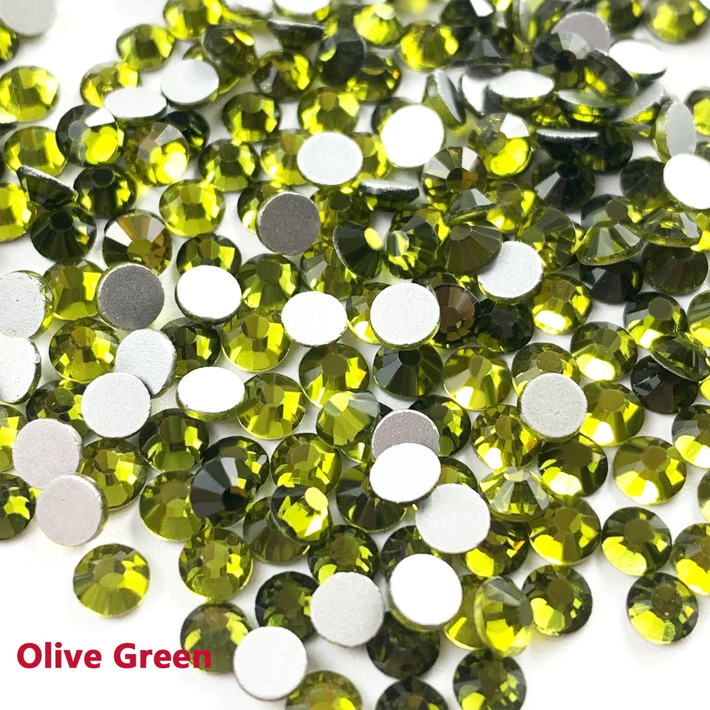 14400 Emerald Glass Non Hotfix Rhinestone SS3-SS30 Green Flatback Crystal Rhinetones Glue on Diamond Strass DIY Nail Accessories