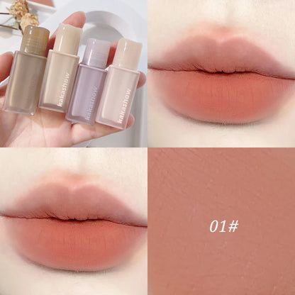 Chestnut Pink Lip Glaze Matte Liquid Lipstick Waterproof Long Lasting Velvet Nude Red Lip Mud Smooth Cheek Rouge Tint Cosmetics