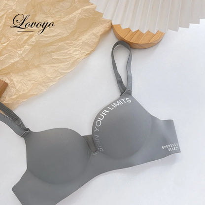 Fashion Women Seamless Bra Sexy Push Up Bralette Underwear Wireless Female Lingerie Letter Pattern Bras Three Quarters