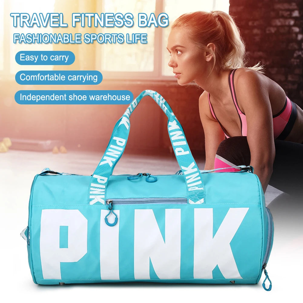 Handheld Portable Gym Bags Adjustable Shoulder Strap Yoga Sports Pouch with Shoe Compartment Multifunctional for Travel Swimming