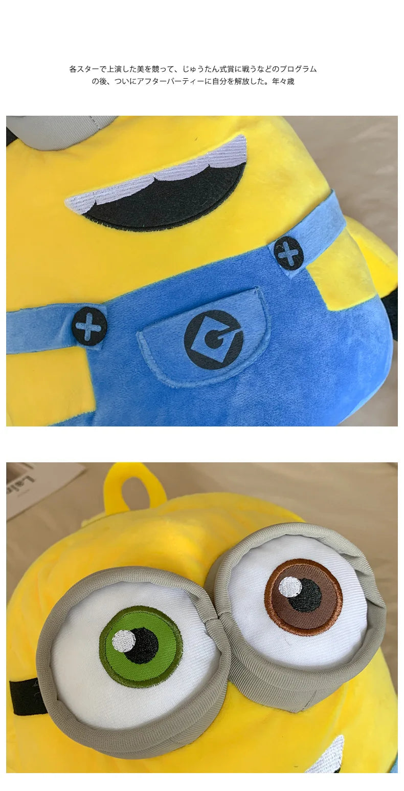 New Cartoon Anime Plush Backpack Minions Doll Large Size School Bag Large Capacity Student Cartoon Backpack