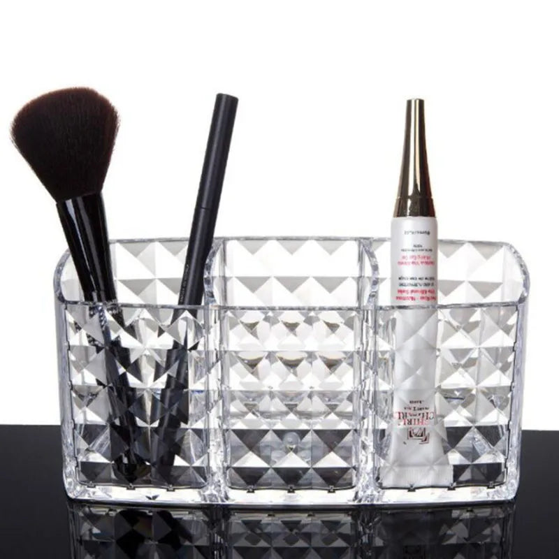 Diamond Cosmetic Storage Box Makeup Brush Holder Organizer Lipstick Eyebrow Pencil Bathroom Storage Display Stand Acrylic