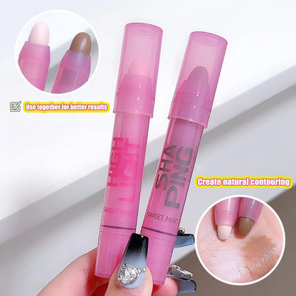 3D Facial Shaping Contour Pen Cream Makeup Highlight Stick High Gloss Brightening Natural Nose Shadow Repair Facial Flatness