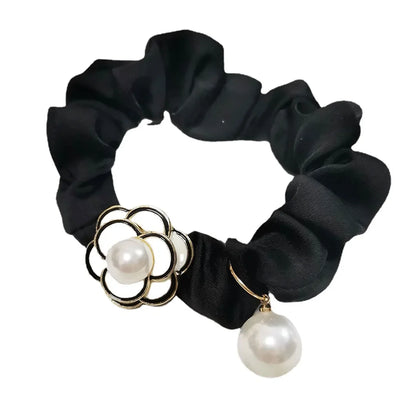 luxury brand Black camellia pearl hair rope female Korean headband hair ties frozen accessories for girls fashion accessory