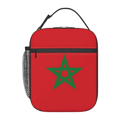 The Flag Of Morocco Thermal Insulated Lunch Bag Women Resuable Lunch Tote for School Office Outdoor Multifunction Food Box