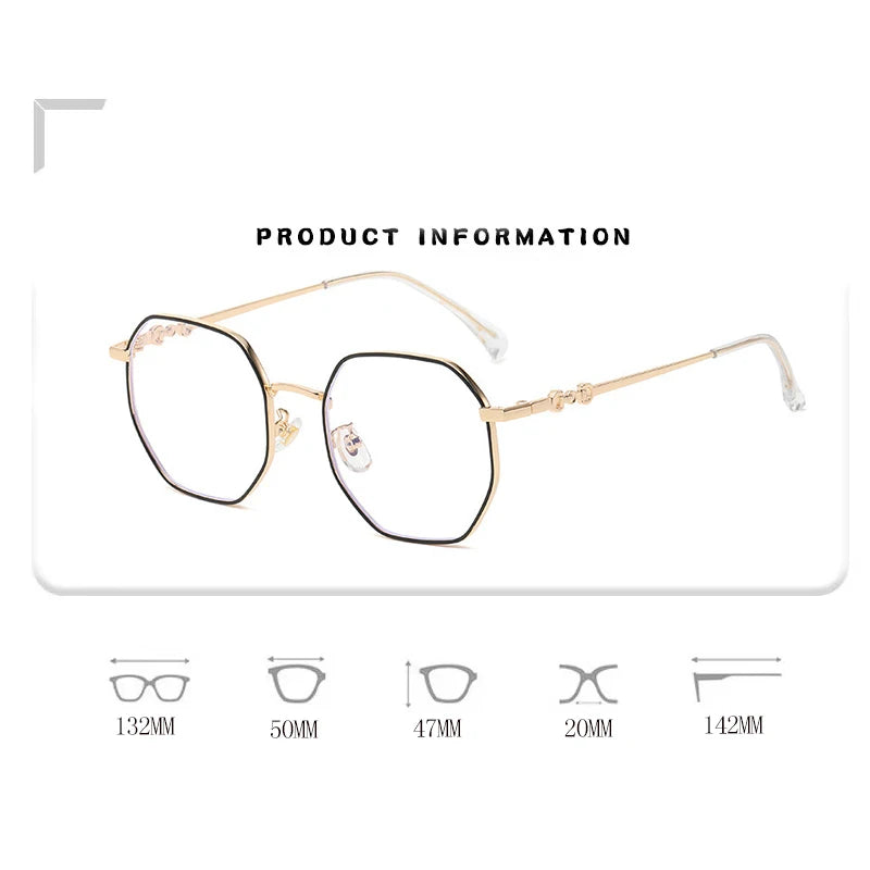 Classic Blue Light Blocking Women Glasses Frame Fashion Metal Spring Hinge Eyewear Optical Prescription Eyeglasses Frames