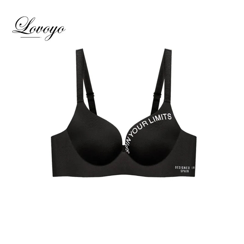 Fashion Women Seamless Bra Sexy Push Up Bralette Underwear Wireless Female Lingerie Letter Pattern Bras Three Quarters