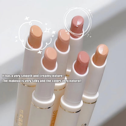 Silk Soft Concealer Pen with Brush Moisturizing Full Coverage Acne Dark Circles Contour Cream Lip Concealer Cover Stick Makeup