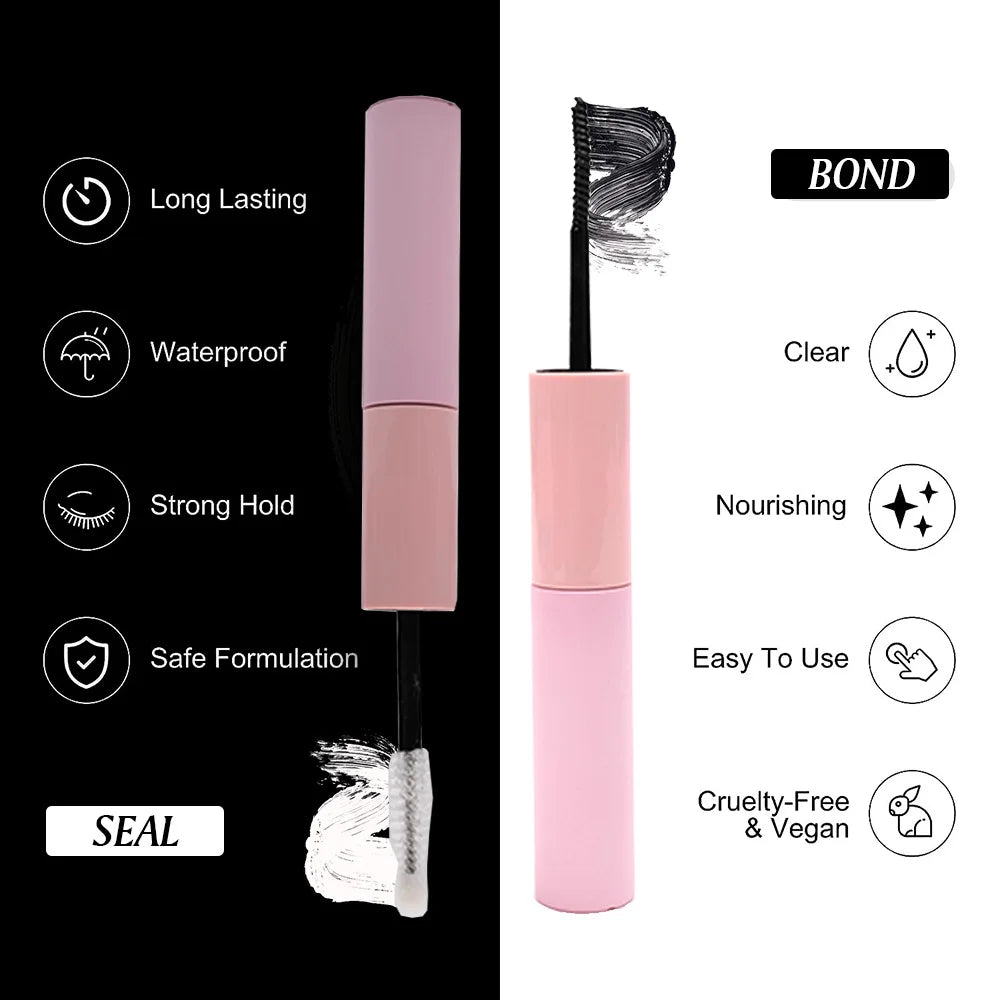 Eyelash Bond and Seal for DIY Lash Clusters Long Lasting Lash Glue Hold 48-72 Hours Waterproof Mascara Wand Makeup