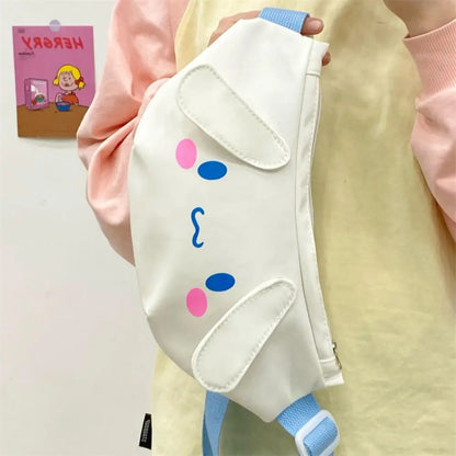 Kawaii Sanrio Shoulder Bag Kuromi My Melody Casual Simple Sling Storage Crossbody Cinnamoroll Chest Bag Women Student Girl Gifts