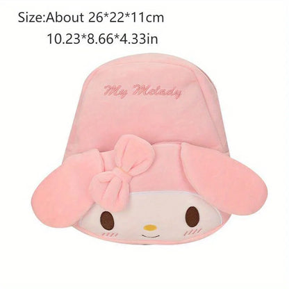 Kuromi Cinnamoroll & My Melody Plush Backpack Adorable, Large-Capacity, Kawaii Design - Soft Cartoon Characters