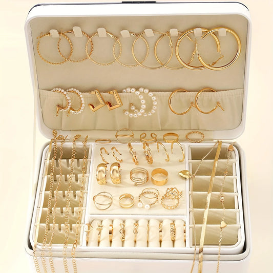 54-Piece Elegant Assortment With Earrings, Necklaces, Rings, Bracelets, Versatile 4-in-1 Collection For Daily Jewelry Set