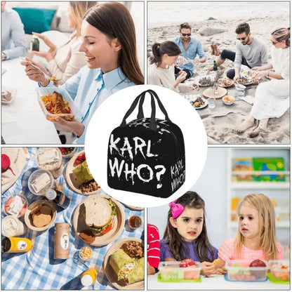 Lunch Bag for Women Kids Karl Who Thermal Cooler Portable Picnic Canvas Tote Bento Pouch