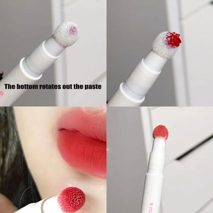 Fluffy Velvet Soft Lip Glaze Liquid Lipstick Cream Nude Matte Rose Red Pigment Waterproof Long Lasting Dye Cheek Lip Tint Paste