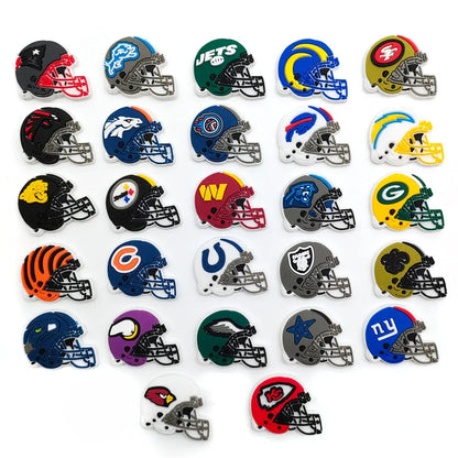 Rugby Team Helmet Nfl Collection Shoe Charms DIY Shoe Decorations Accessories Decorations Sandal Decorate for Crocs Kids Gift