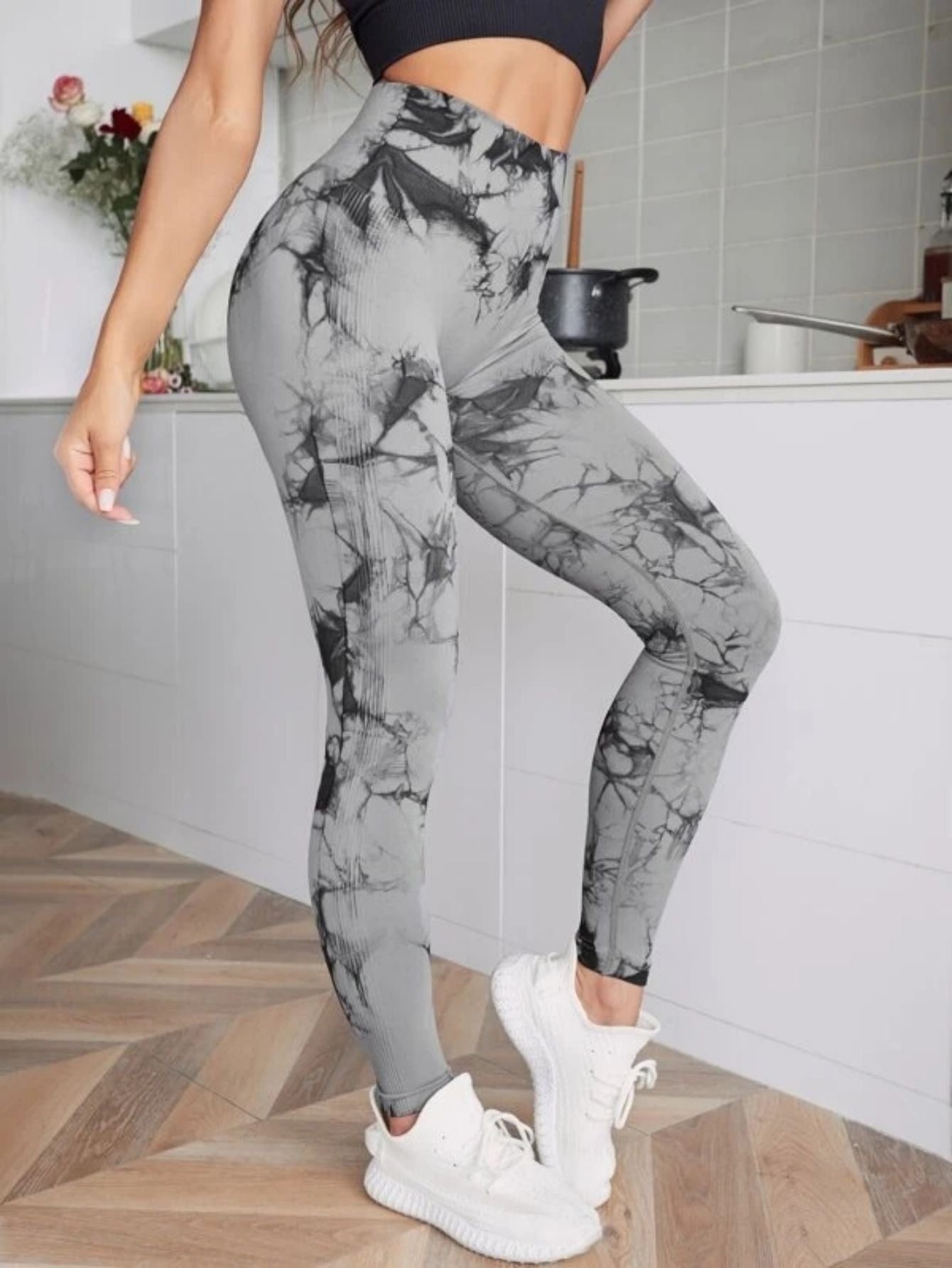 Seamless High Waist Leggings Women Tie Dye Leggings Fitness Sports Running Yoga Pants Hip Liftting Elastic Knitting Tights