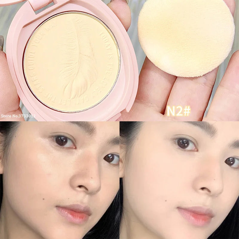 Face Powder Oil-control 24 Hours Long Lasting Waterproof Matte Pressed Powder Poreless Concealer Makeup Setting Compact Powder