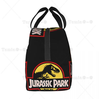 Custom Jurassic Park Dinosaur Print Lunch Bag Men Women Cooler Thermal Insulated Lunch Box for Adult Office