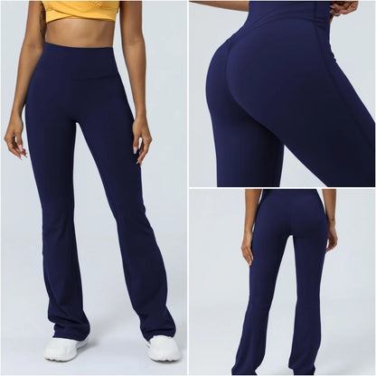 Women Yoga Pants 4 Way Stretch Tummy Control Workout Running Bell Bottom Leggings Long Bootleg Gym Flare Pants Women Sportswear