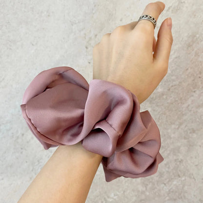 Fashion Oversized Silk Scrunchies for Women Korean Chiffon Elastic Hair Ties Ponytail Holder Headwear Chouchou Cheveux Femme