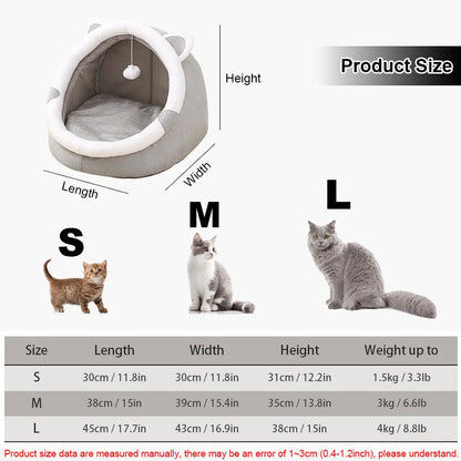 Cute Cat Bed Pet House Kitten Lounger Cushion Washable Puppy Basket Mat Soft Mat Bag Cave Cats Bed for Cats House Bed Supplies