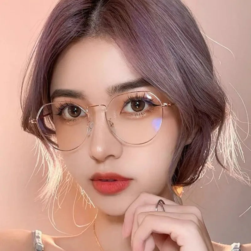 Luxury Myopia Glasses Classic Vintage Anti-blue Light Eyeglasses Women Men Minus Diopter Eyewear Prescription with 0 -0.5To -6.0