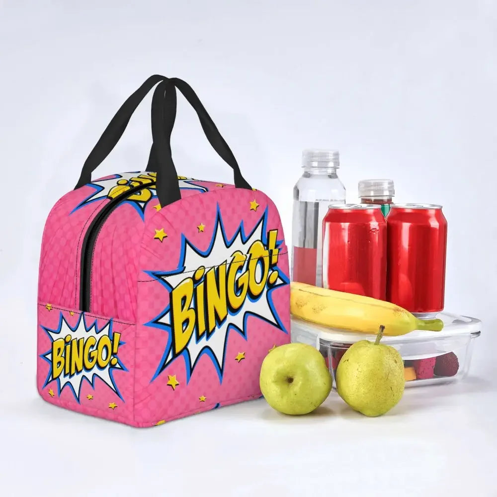 Hot Game Bingo Lunch Bag Leakproof Cooler Thermal Insulated Lunch Box For Women Kids School Beach Camping Travel Food Tote Bags