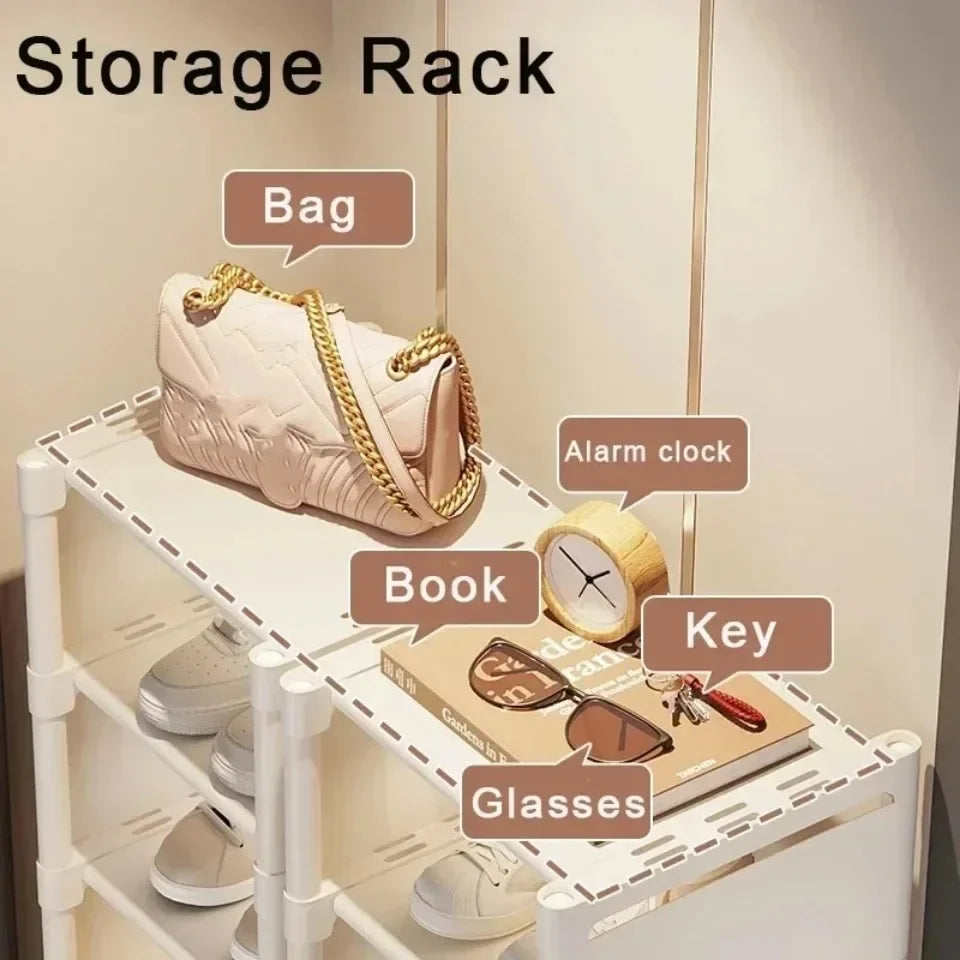 Shoe rack, multi-layer storage rack, household space saving,doorstep entry,indoor dormitory, apartment, small-sized shoe cabinet