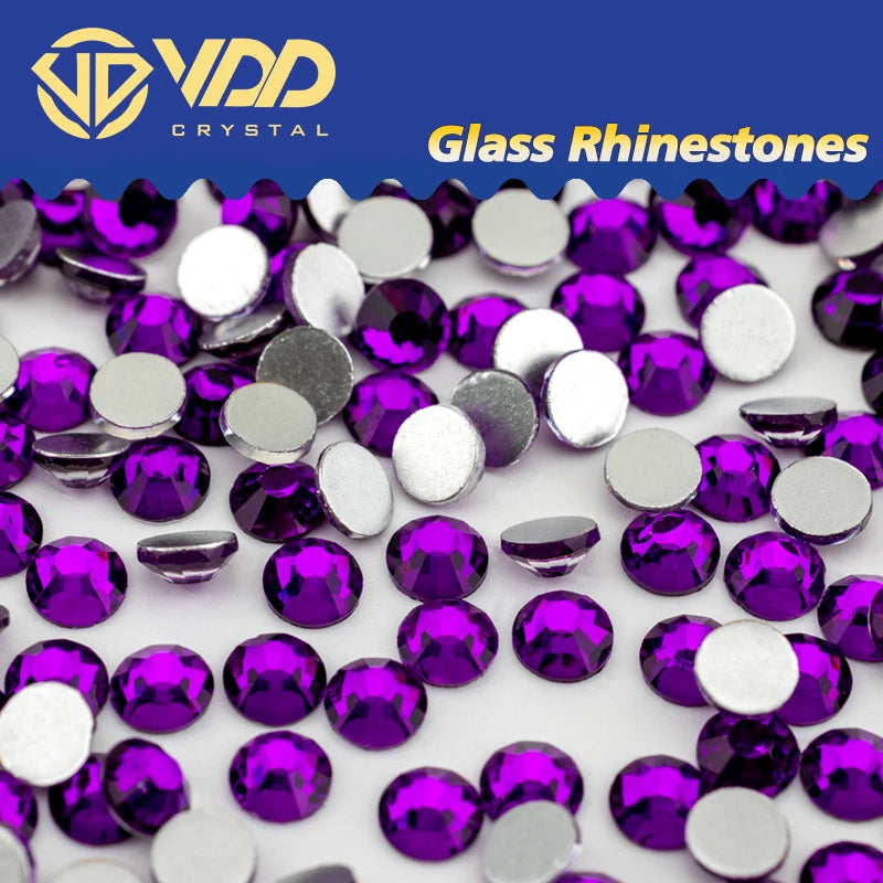 VDD 130 Grape SS4-SS30 New Color Glass Rhinestones Crystal Flatback Bright Glitter Strass Stone DIY Crafts Nail Art Accessories