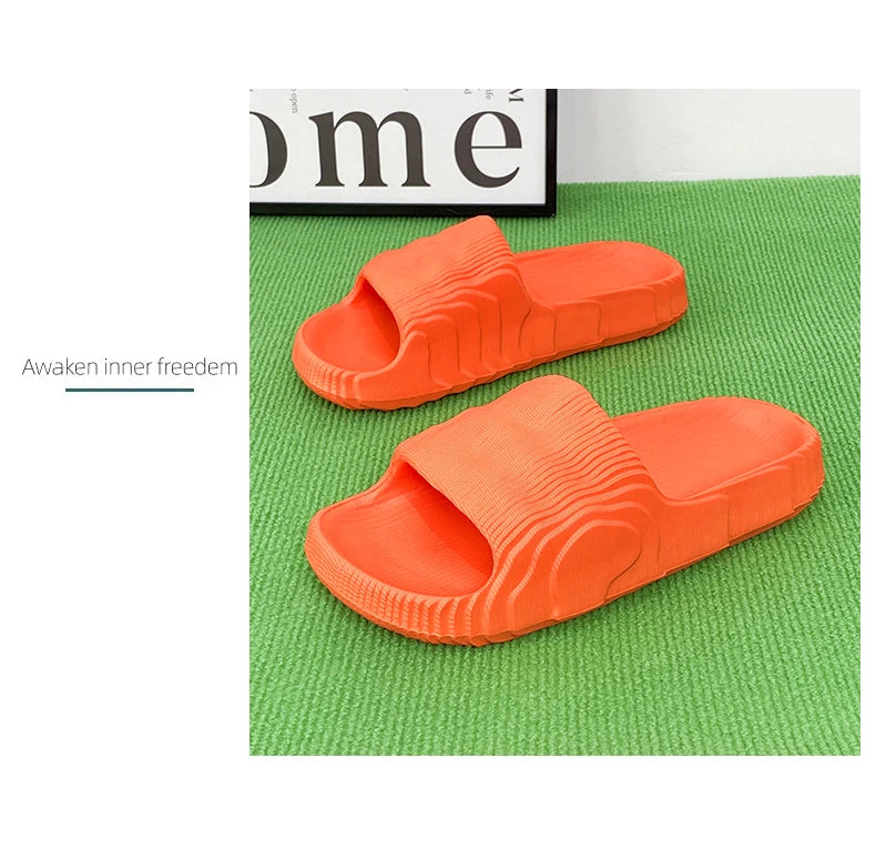 Soft Home Slippers Couple Summer Indoor Skid Proof Bathroom Slippers Sandals Hotel Solid Color Men Women Flip Flops Flat Shoes