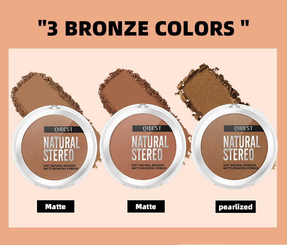 3D Bronzers Matte Wheat Contour Powder Palette Facial Makeup Natural Highlights Contouring Modification Waterproof Long-Lasting