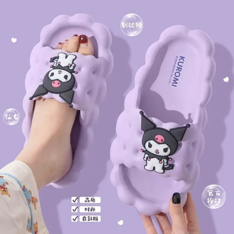 Sanrio Hello Kitty Slippers Kuromi Cartoon Kawaii Cute Anime Student Home Bathroom Bathing Anti-Slip Sandal New Children Gifts