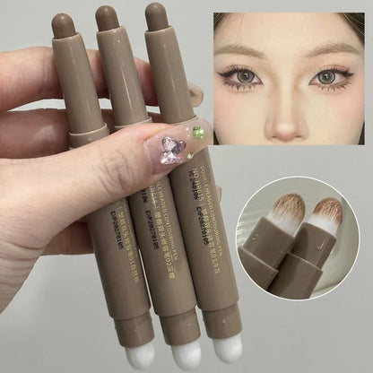 Nose Shadow Bronzers Contouring Makeup Pen Natural Grey Brown Three-dimensional Face Matte Shadow Cream Contour With Brush