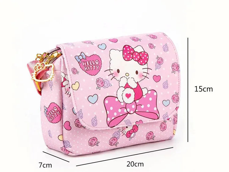 Kawaii Sanrio Hello Kitty Cartoon Anime Kuromi My Melody Messenger Bag Toy Cute Coin Purse Shoulder Bag Toy Girls Handbags